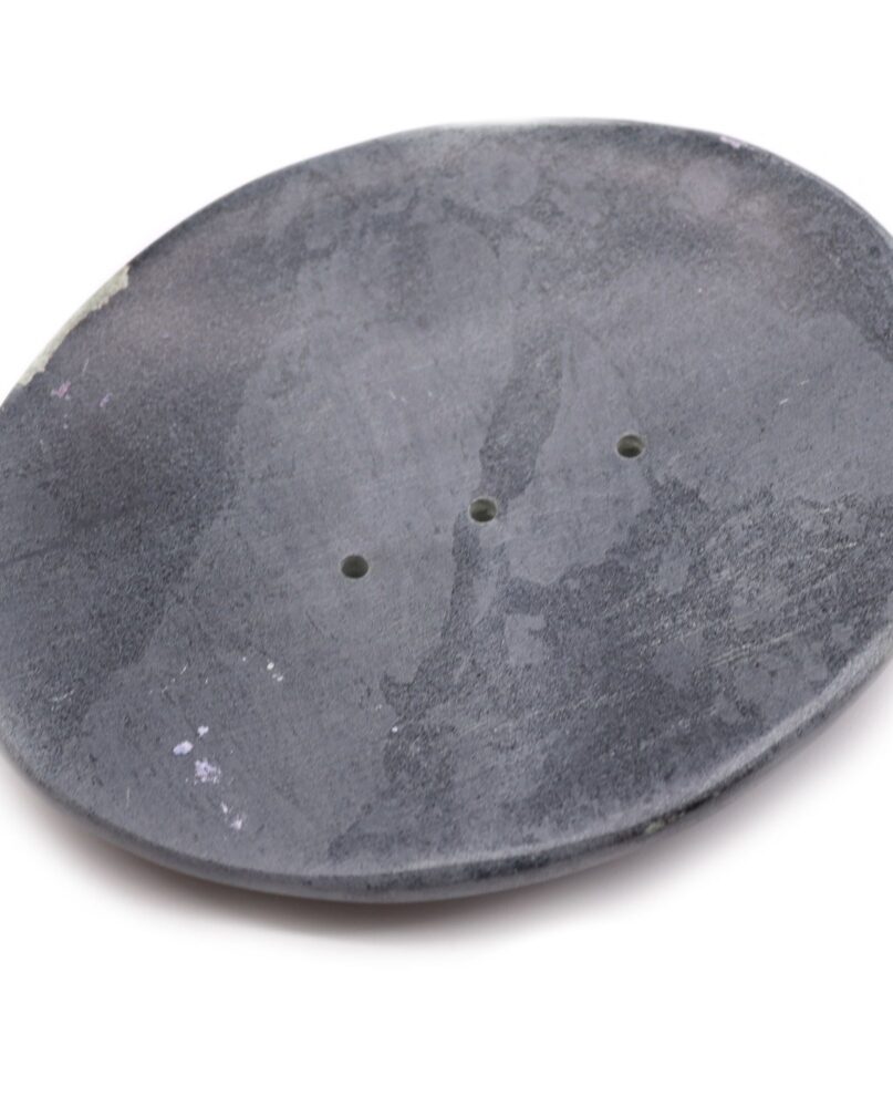 Grey Soapstone Soap Dish 10x12cm- Classic Oval