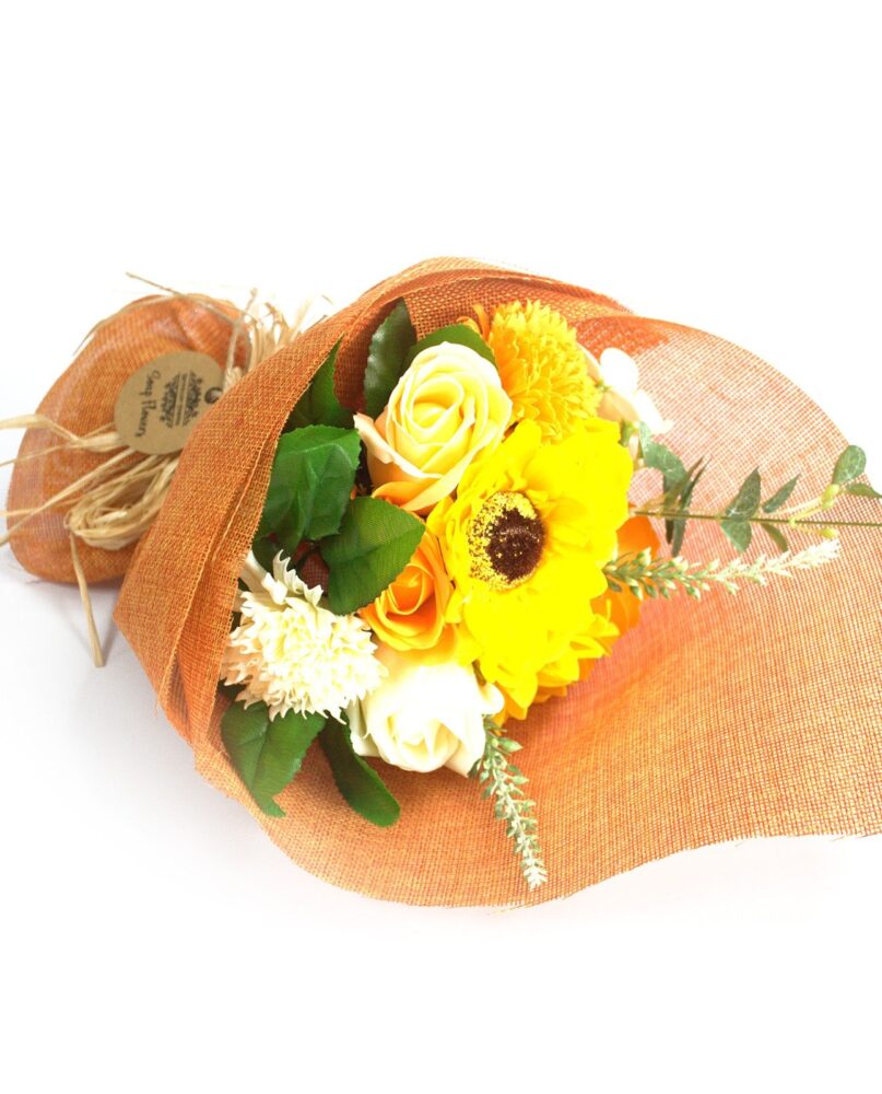 Standing Soap Flower Bouquet - Orange