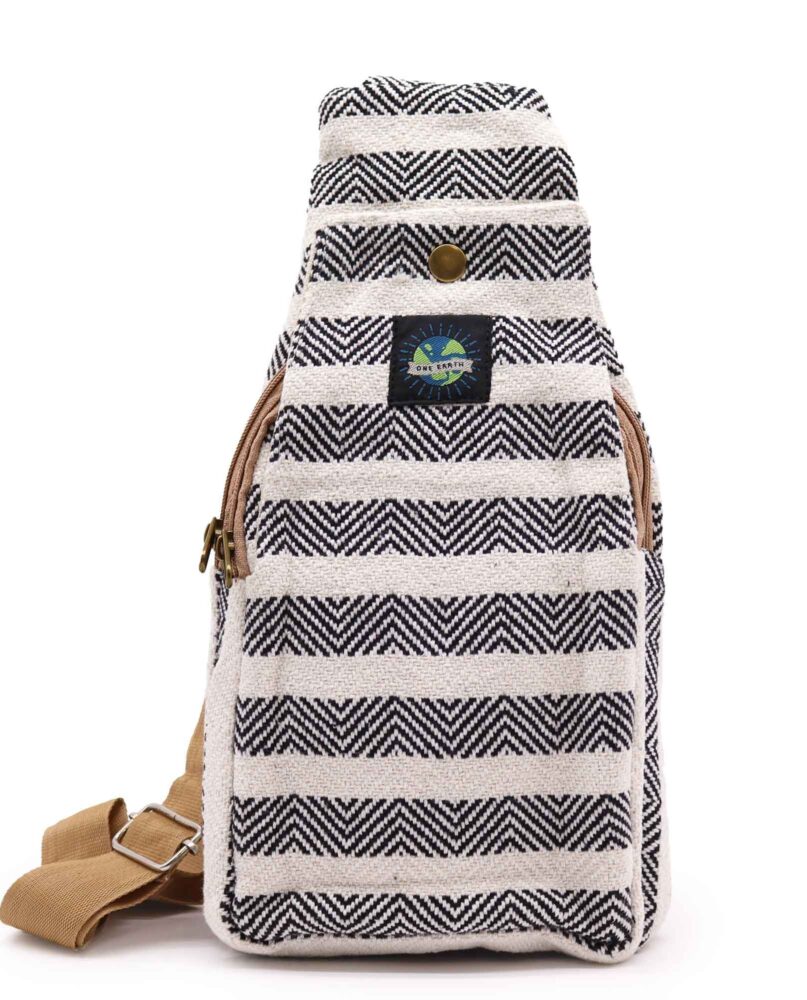 Body Cross Bag Natural Cotton -  Black & White