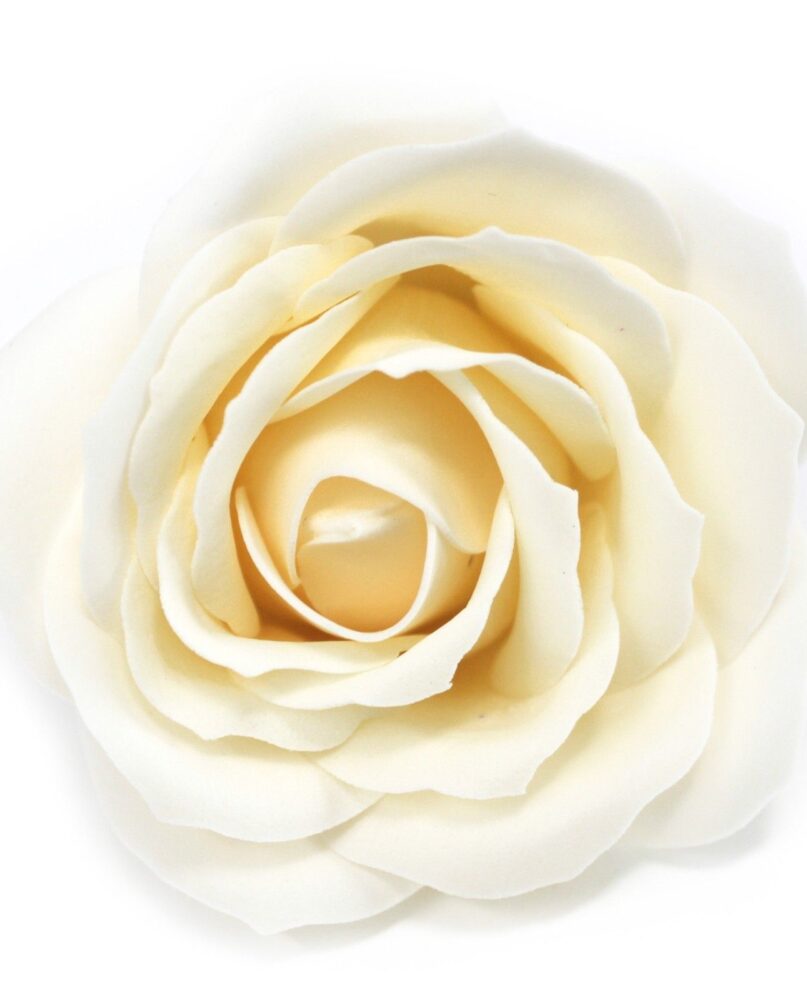 Craft Soap Flowers - Lrg Rose - Ivory