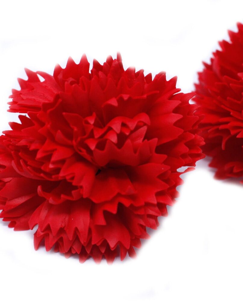 Craft Soap Flowers - Carnations - Red
