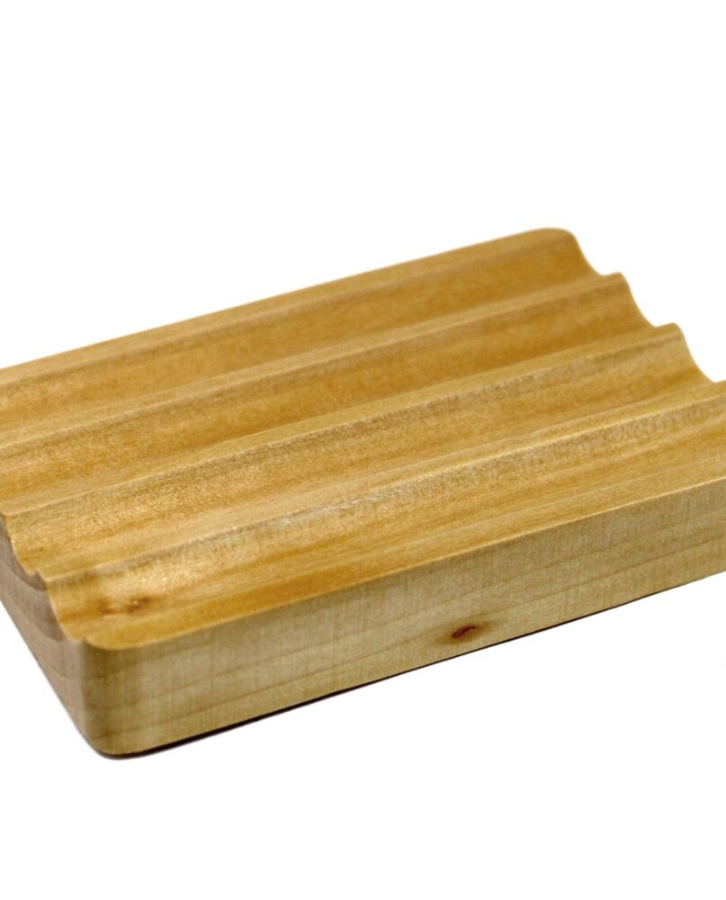 Hemu Wood Soap Dish - Corrugated