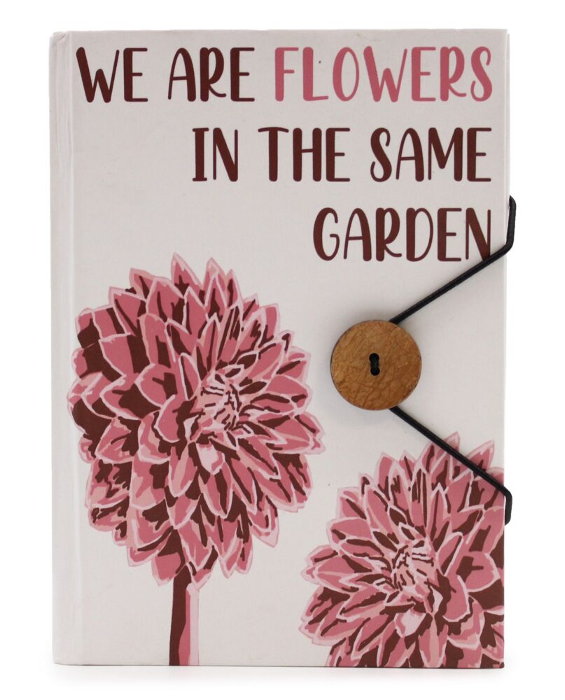 Notebook with strap - Flowers in the same garden
