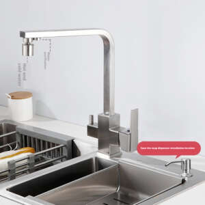 Copper Three-in-one Hot And Cold Fresh Water Tap Kitchen Vegetable Basin