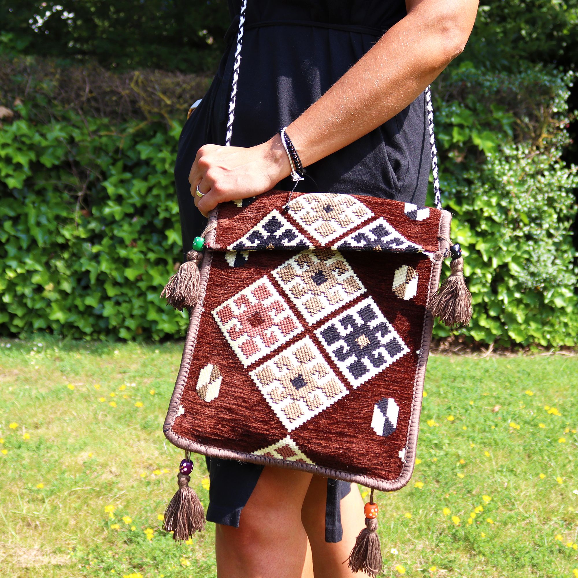 Chocolate Kilim Messenger Festival Bag - Image 3