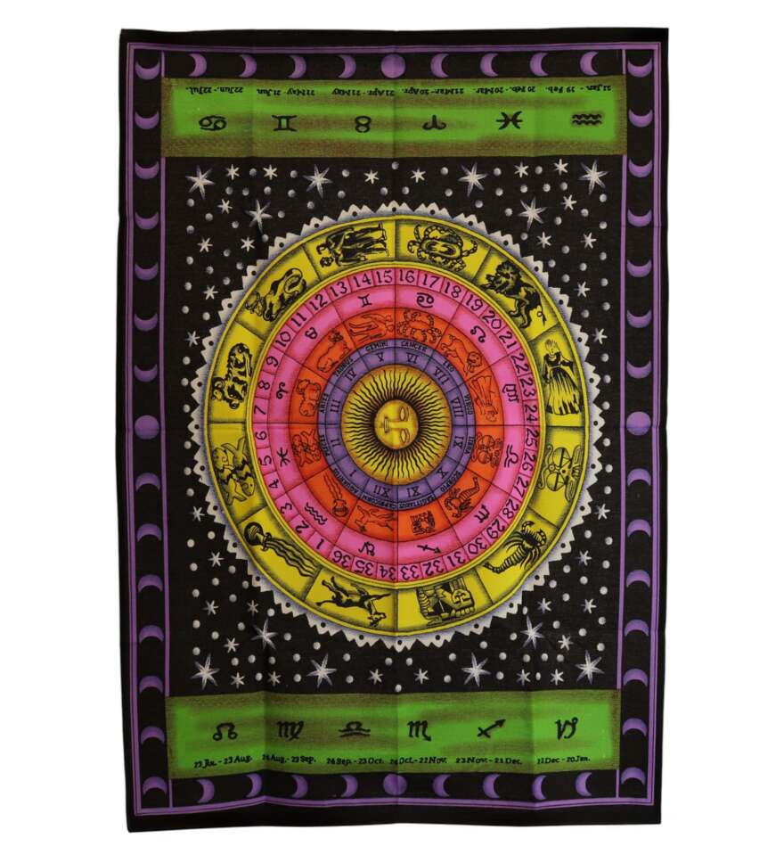Cotton Wall Art (70x110cm) - Zodiac Colourful