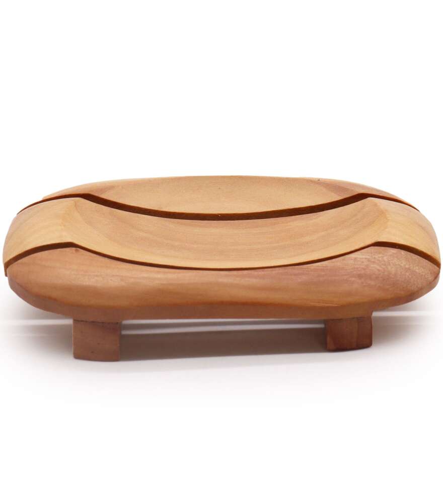 Classic Mahogany Soap Dish - Oval in Rectangle