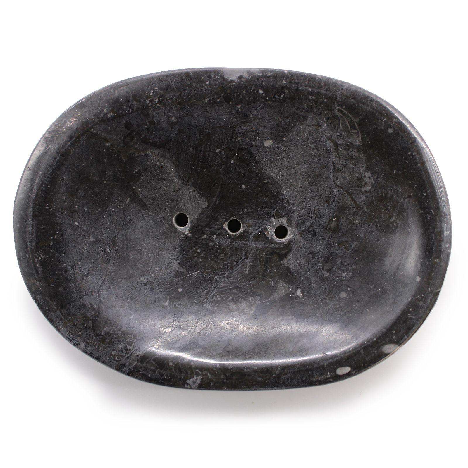 Classic Oval Black Marble Soap Dish - Image 2