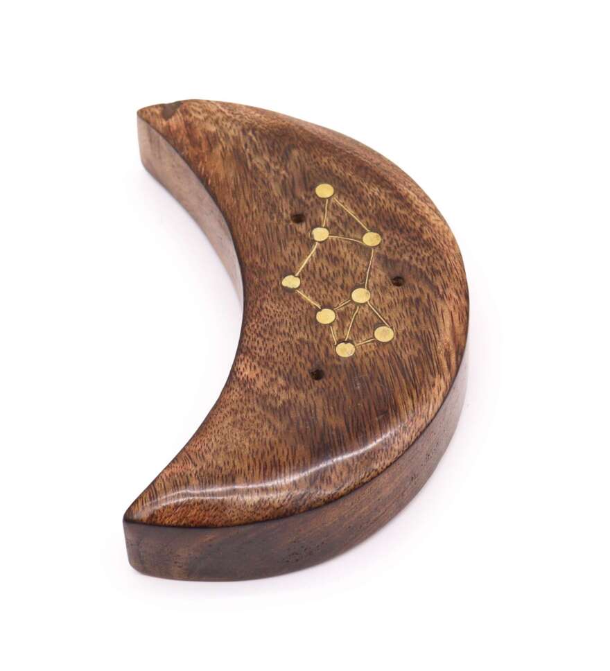 Engraved and Brass Zodiac Sign Incense Burner - Moon