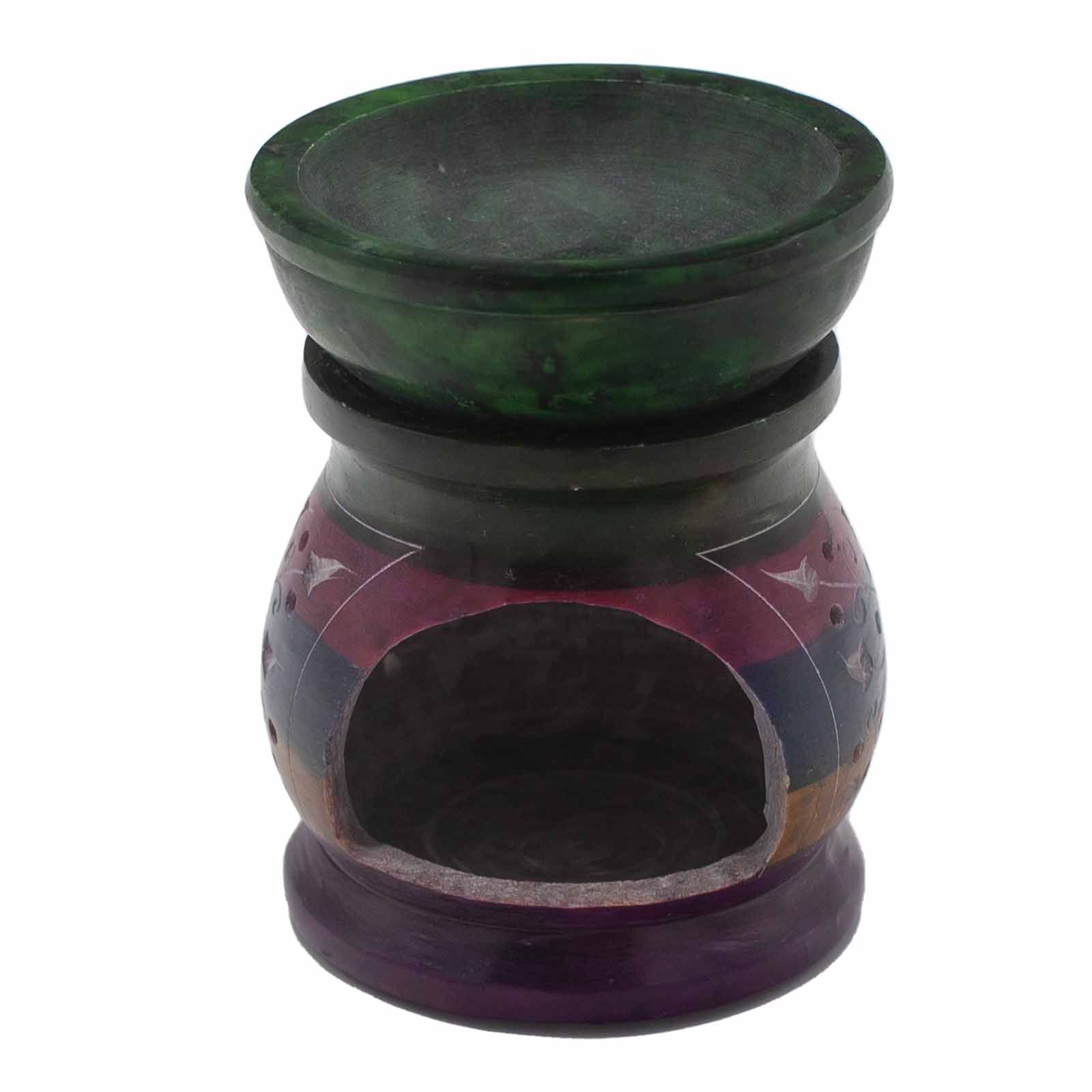 Soapstone Oil Burner 10cm - Flower of Life - Five Colours - Image 3
