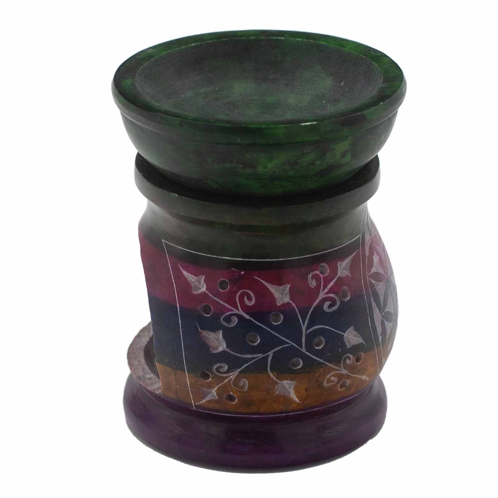 Soapstone Oil Burner 10cm - Flower of Life - Five Colours - Image 4