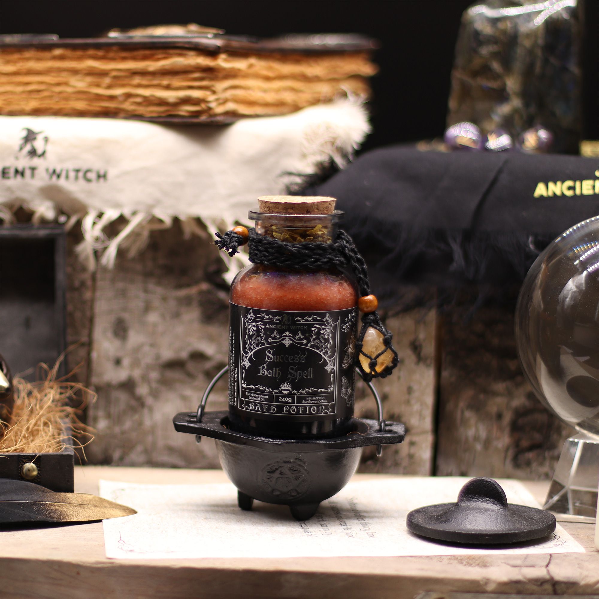 Ancient Witch Bath Spell Potion & Citrine Crystal Amulet - Success - Image 6