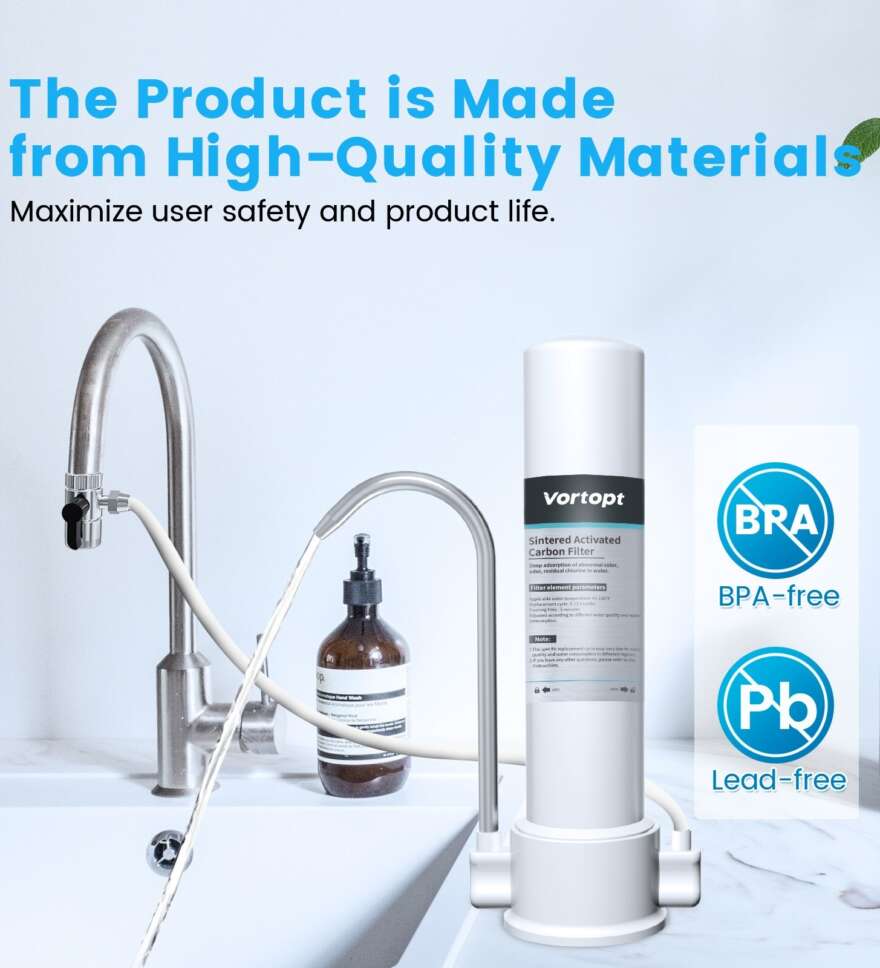 White Countertop Carbon Rod Purifier Household Kitchen Faucet Tap Water Filter