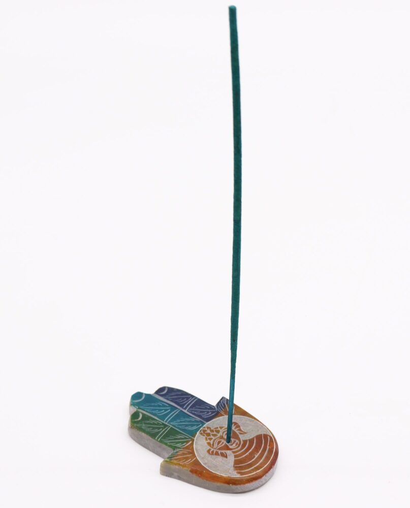 Soapstone Hamsa Incense Holder - Buddah