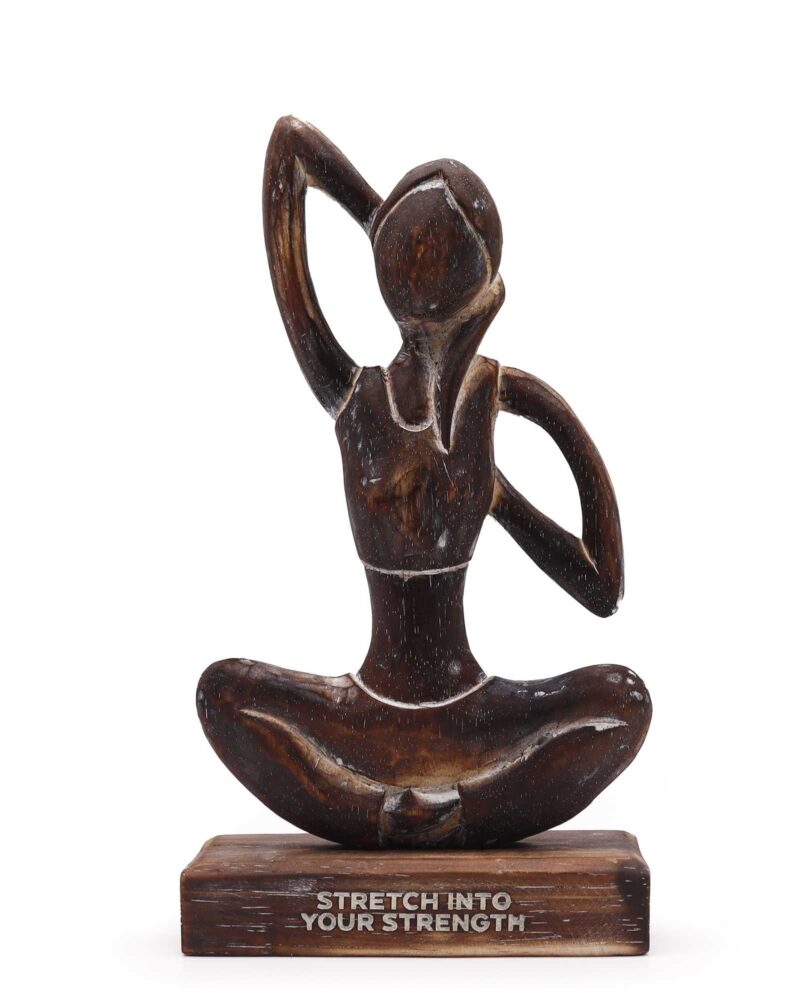 Wooden Yoga Lady - Antique - Cow Face Pose - "Stretch into Your Strength"