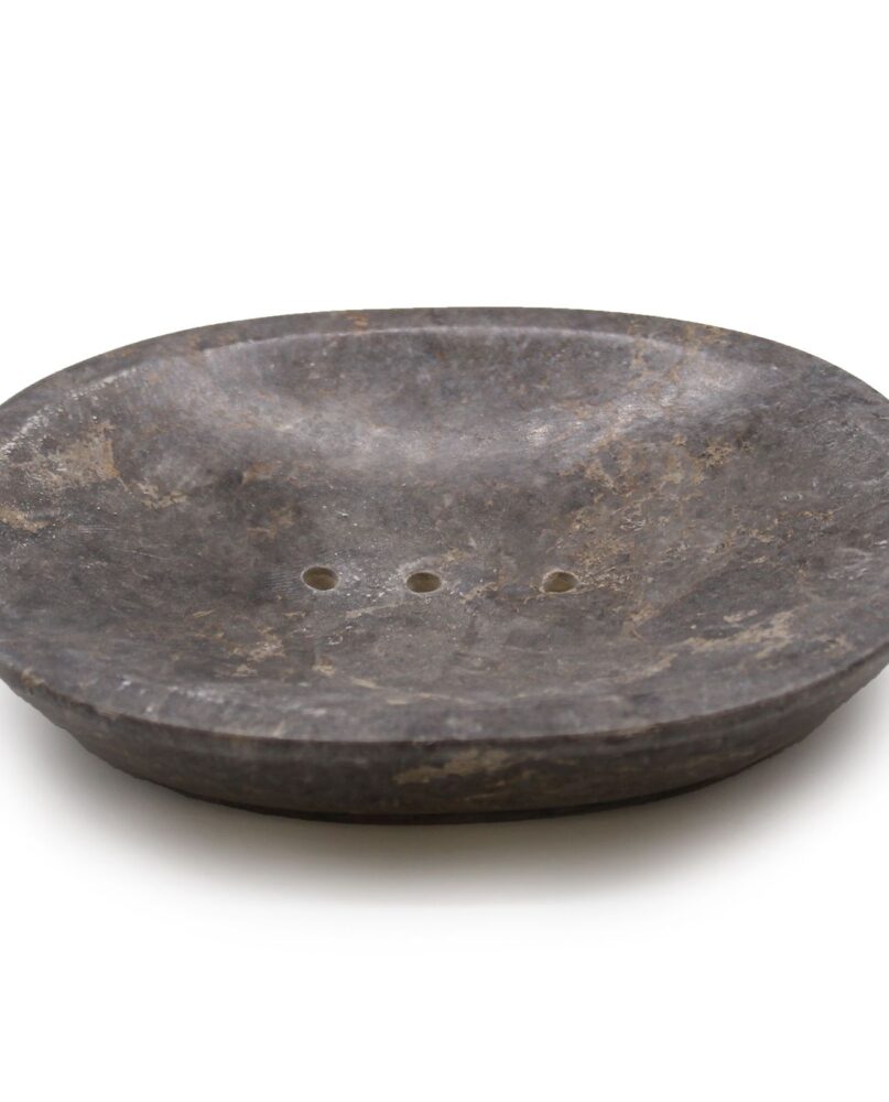 Classic Oval Grey Marble Soap Dish