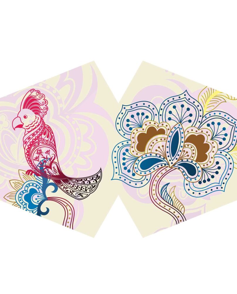 Reusable Fashion Face Covering - Mandala Parrot (Adult)