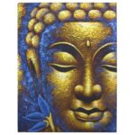 Buddha Painting - Gold Face & Lotus Flower