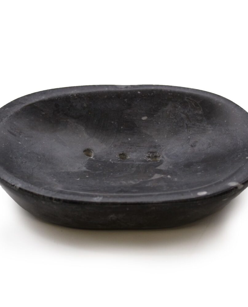 Classic Oval Black Marble Soap Dish