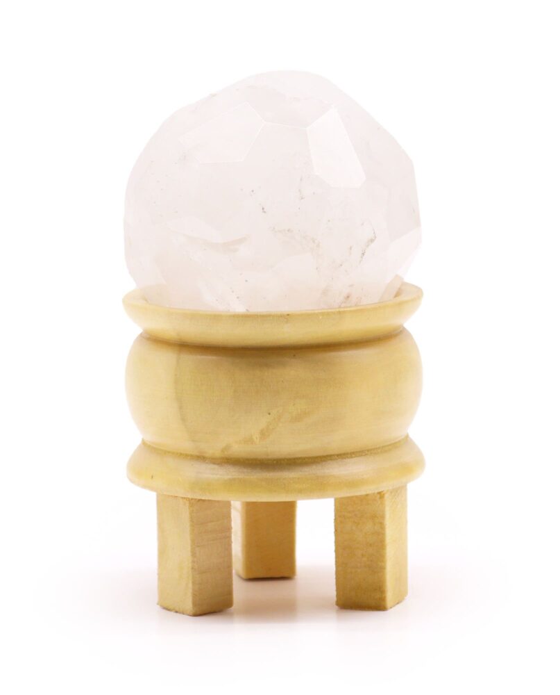 Gemstone Faceted Healing Ball & Stand - Rock Quartz