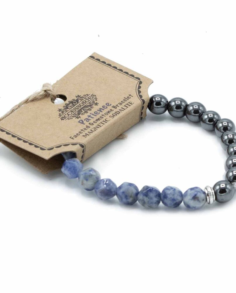 Faceted Gemstone Bracelet - Magnetic Sodalite
