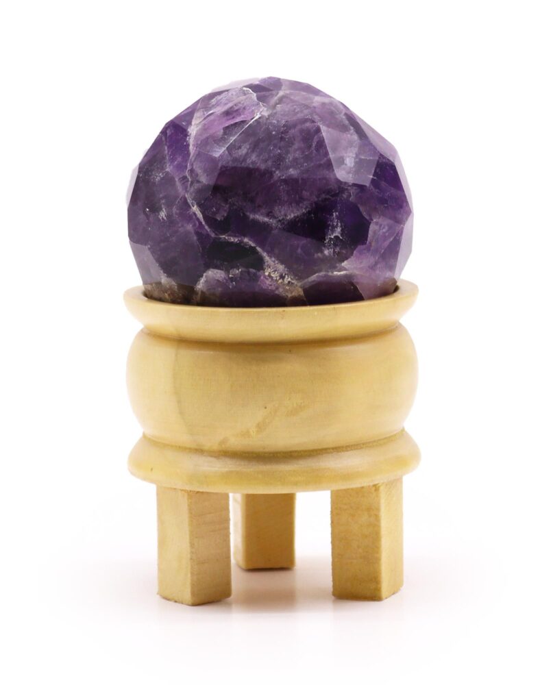 Gemstone Faceted Healing Ball & Stand - Amethyst