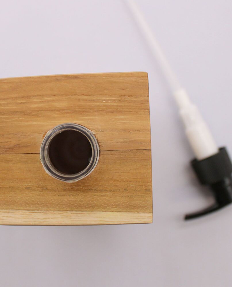 Natural Teakwood Soap Dispenser - Square