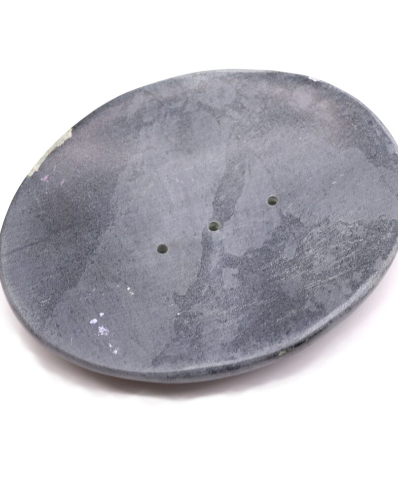 Grey Soapstone Soap Dish 10x12cm- Classic Oval