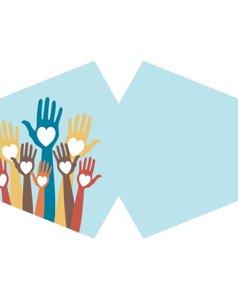 Reusable Fashion Face Covering - Love Hands (Adult)