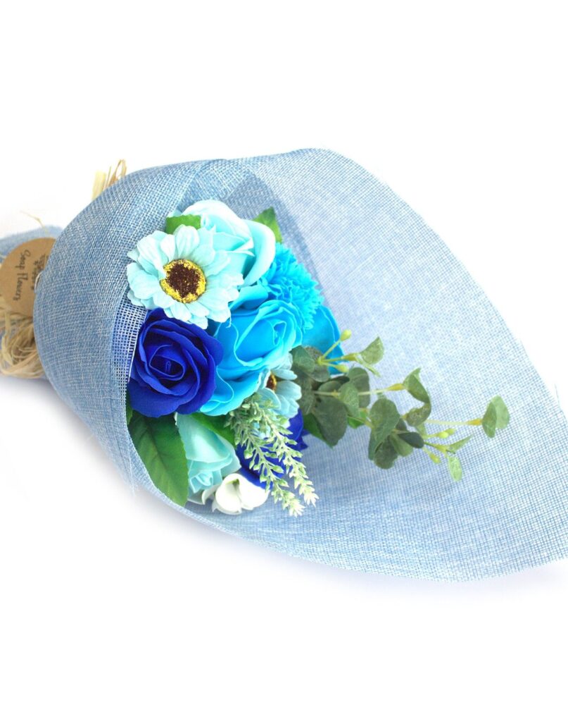Standing Soap Flower Bouquet - Blue