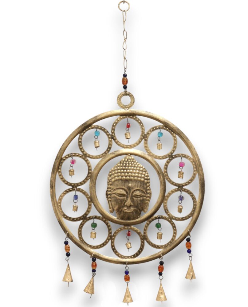 Indian Chimes - Lrg Buddha  Face 15 Bell Chimes