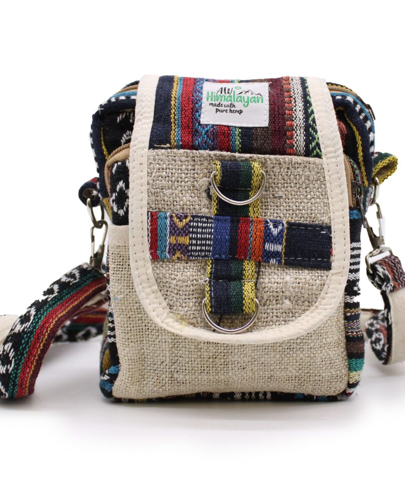Body-Cross Natural Hemp & Jhari Travel Bag