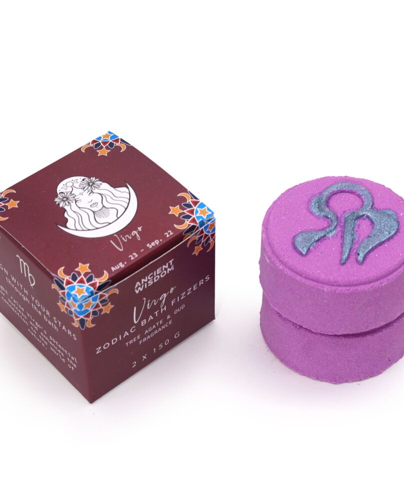 Set of Zodiac Bath Fizzers with Horoscope - Virgo