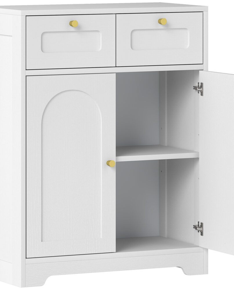 Bathroom Floor Cabinet With 2 Drawers - White