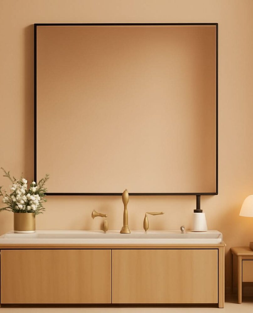 Black 30x36 Inch Rectangular Bathroom Vanity Mirror