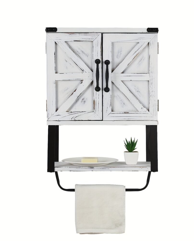Wall Bathroom Cabinet with Towel Shelf