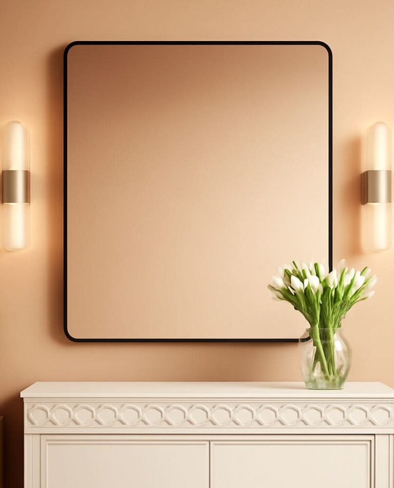 Bathroom Mirror 30x48 Inch Black Deep Frame Wall Mirror