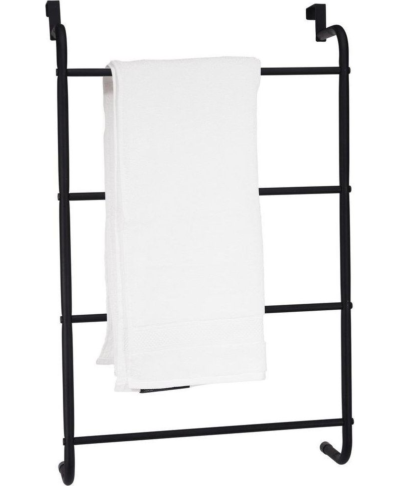 Bathroom Solutions fekete fém függő ajtó törülközőtartó