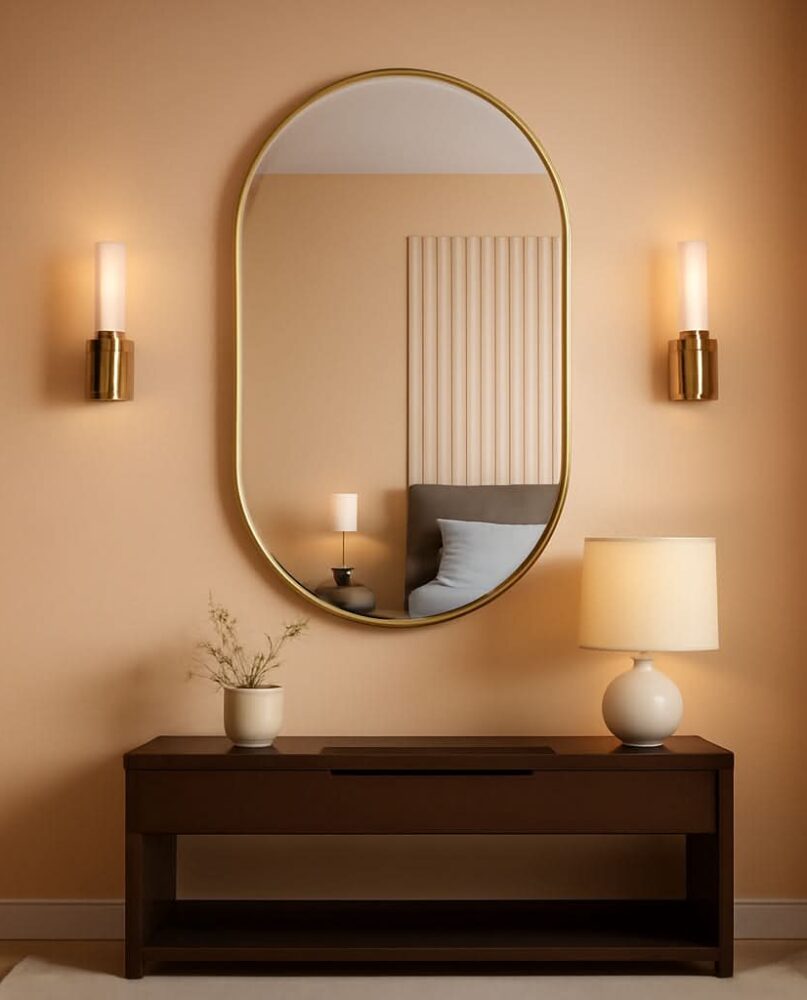 Gold Oval Bathroom Mirror 20x28 Wall Decor Mirror Style