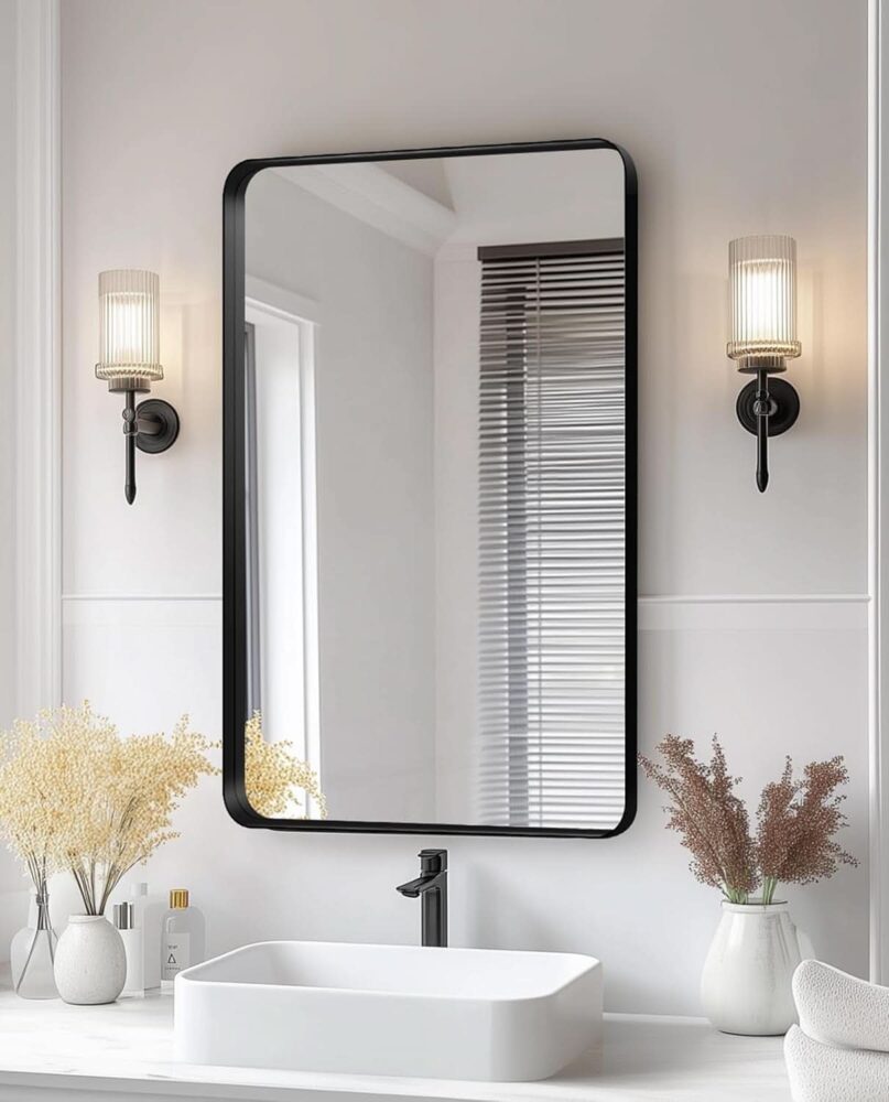 Bathroom Vanity Mirror 30x22 Aluminum Frame Durable