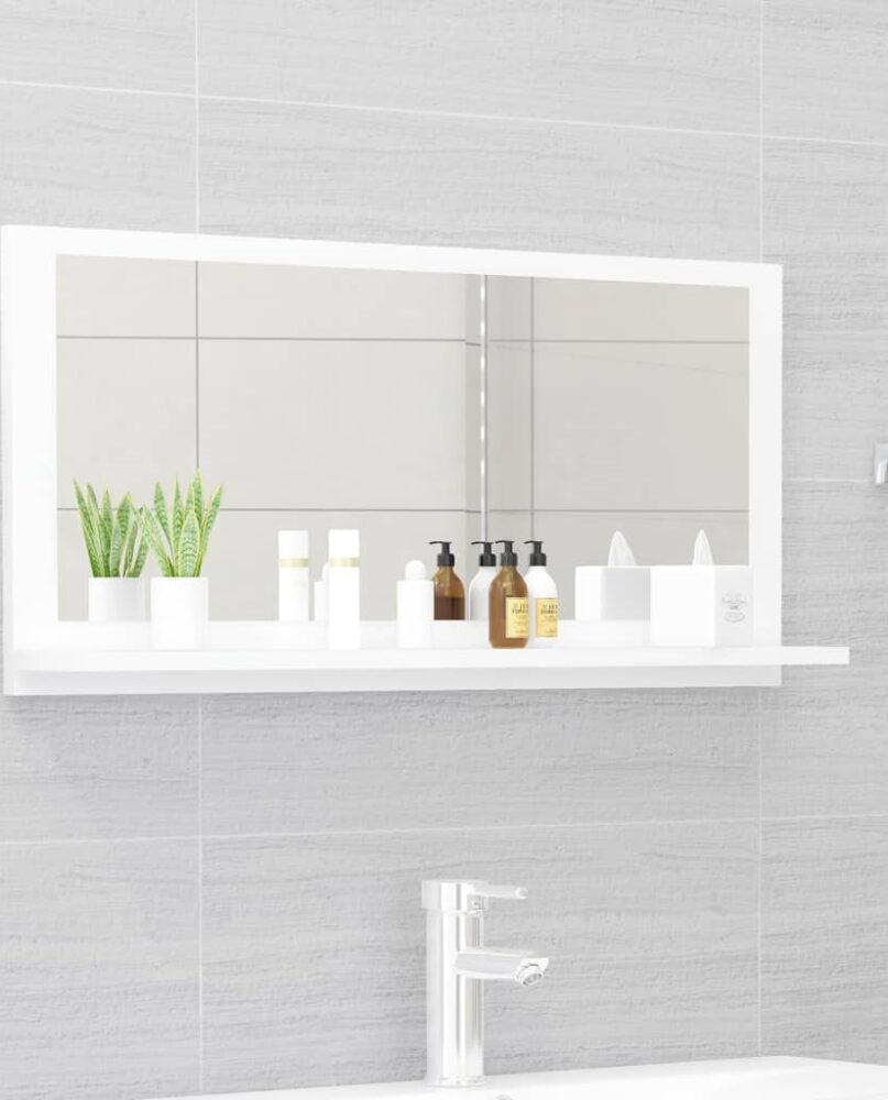 NNEVL Bathroom Mirror White 80x10.5x37cm Chipboard