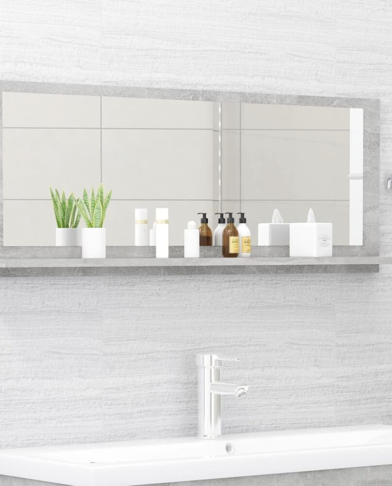 NNEVL Bathroom Mirror Concrete Grey 100cm Chipboard