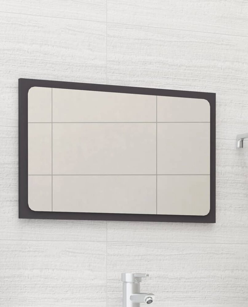 NNEVL Bathroom Mirror Grey 60x1.5x37 cm Chipboard