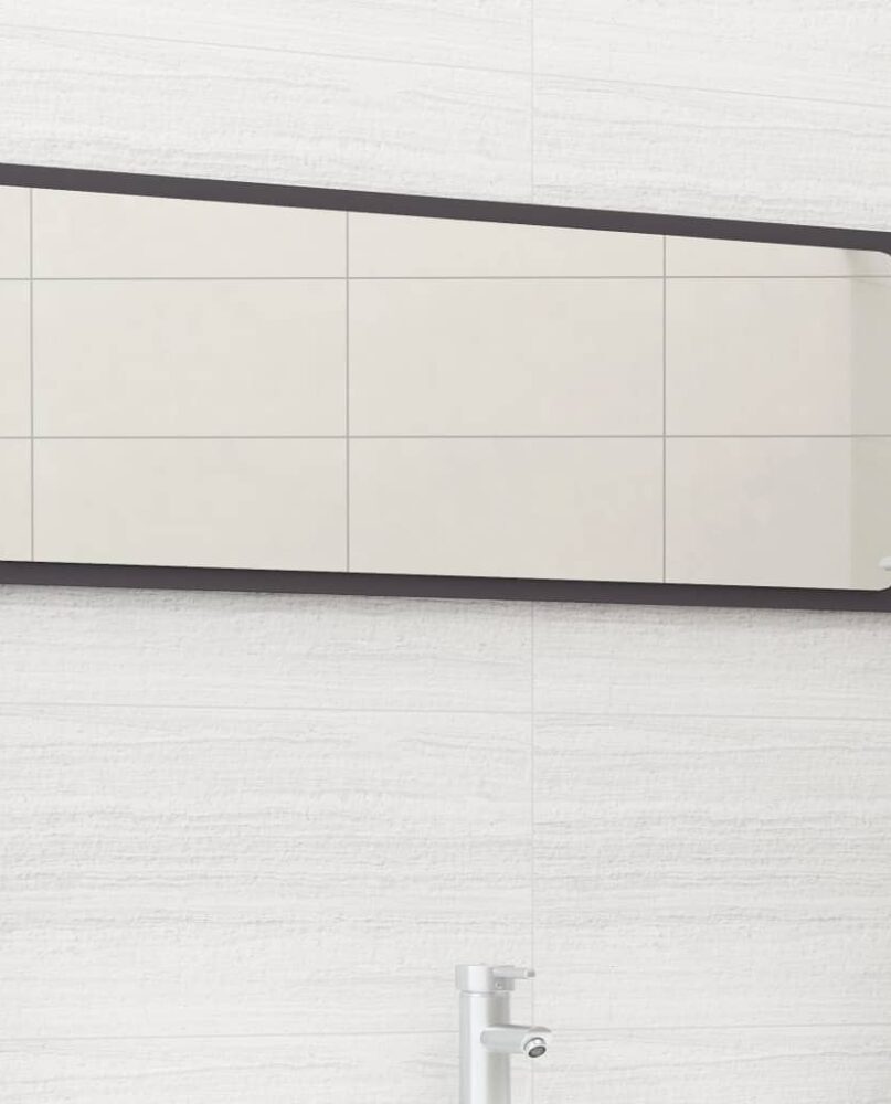 NNEVL Bathroom Mirror Grey 90x1.5x37 cm Chipboard