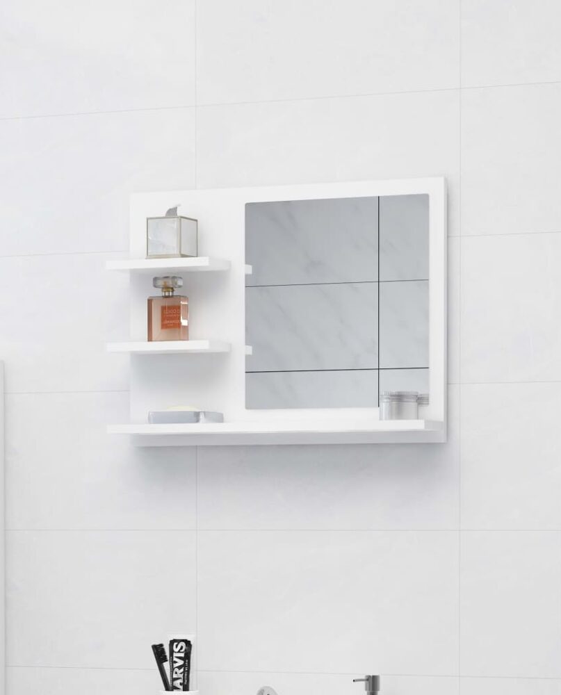 NNEVL Bathroom Mirror White 60x10.5x45 cm Chipboard