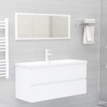 NNEVL 2 Piece Bathroom Furniture Set White Chipboard