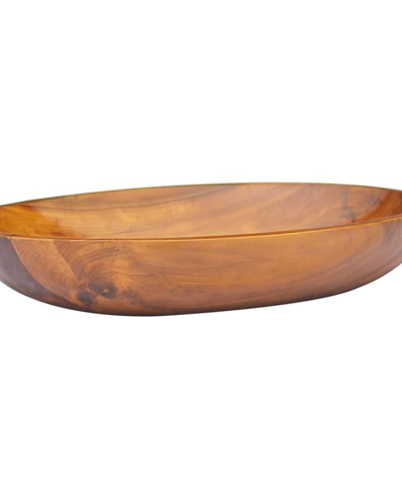 NNEVL Basin Solid Teak Wood 60x40x10 cm