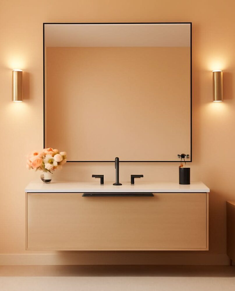 Black 36x40 Inches Rectangular Bathroom Vanity Mirror