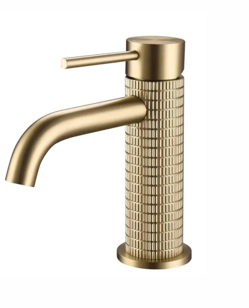 Fossa 9" Vitro Brass Wash Basin Mixer Tap Hot & Cold Gold