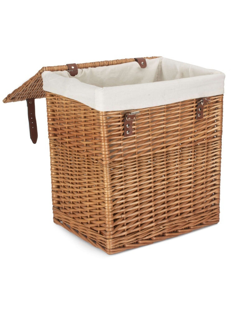Boutique Double Steamed Wicker Laundry Basket With Lining